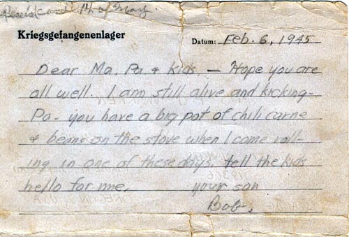 Back of postcard from Stalag 13C